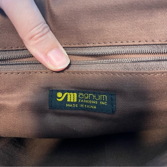 Vintage Magnum Genuine Leather Suede Patchwork Messenger Bag - Picture 10 of 10